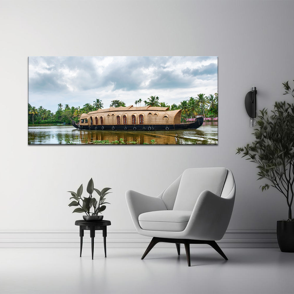 Backwater Bliss - Houseboat - Acrylic Wall Art