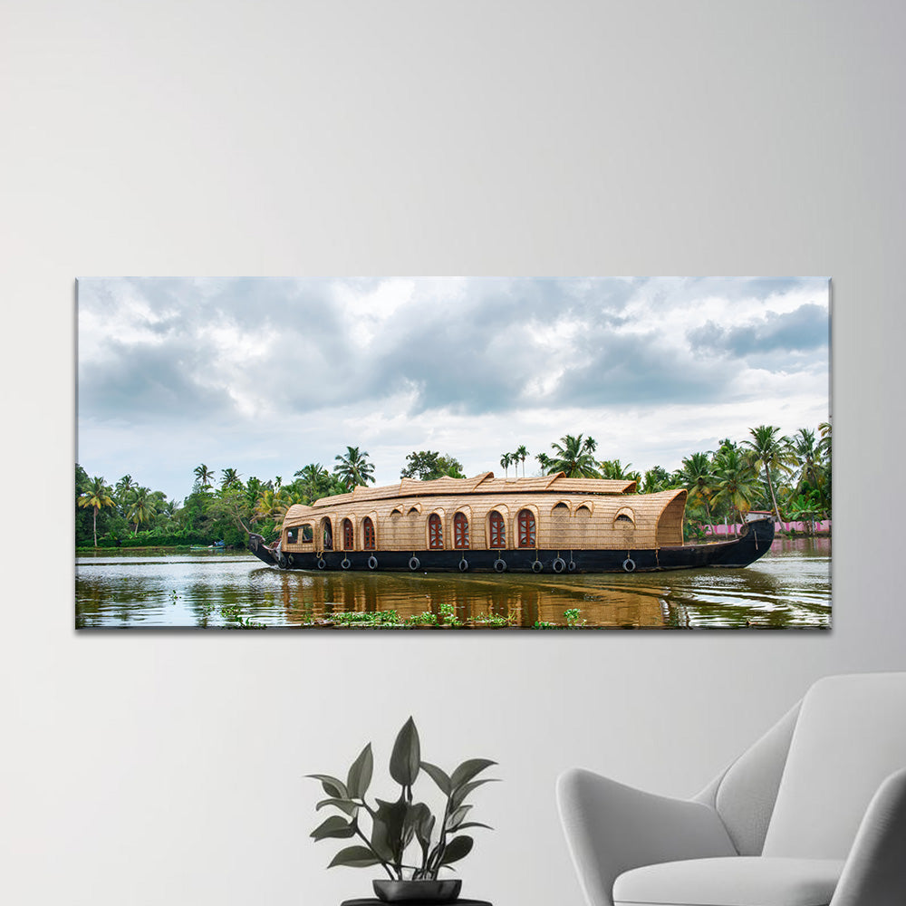 Backwater Bliss - Houseboat - Acrylic Wall Art