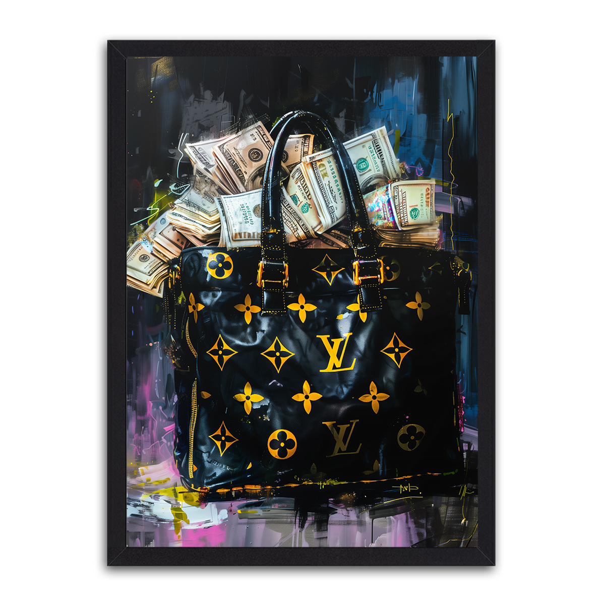 Prosperity’s Emblem: Money Bag HD Metal Wall Art