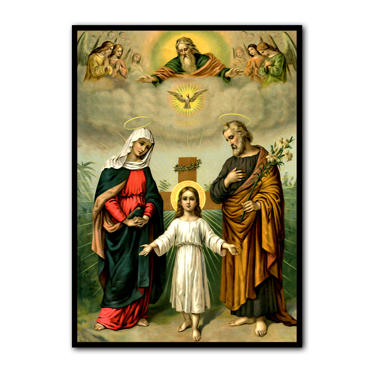 Holy Trinity with the Holy Family - Metal Wall Art