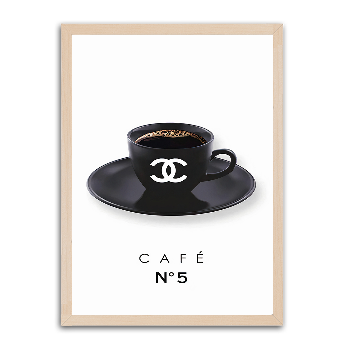 Coffee Chanel: Elegant Brew HD Metal Wall Art