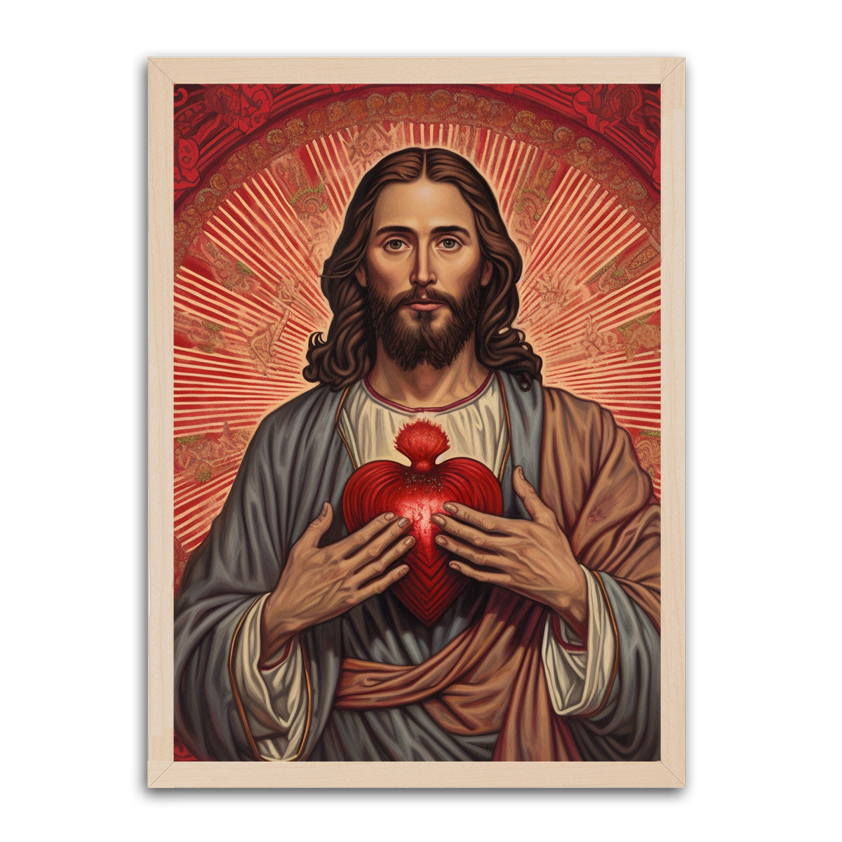 Sacred Serenity: Jesus' Sacred Heart HD Metal Wall Art