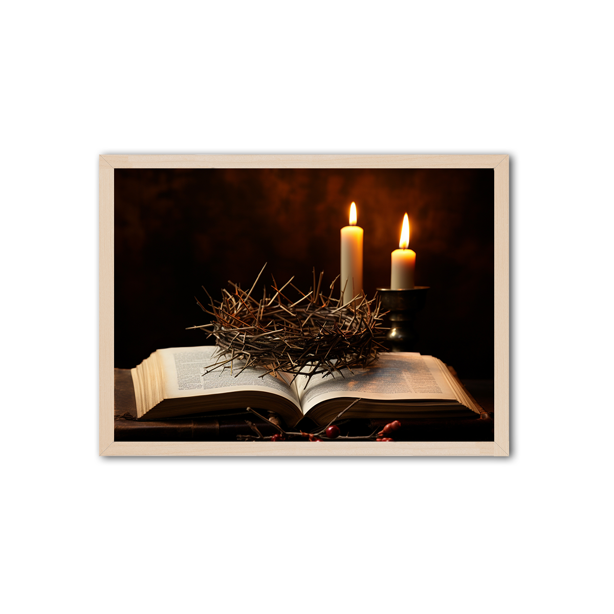 Holy Bible With Thron HD Metal Wall Art