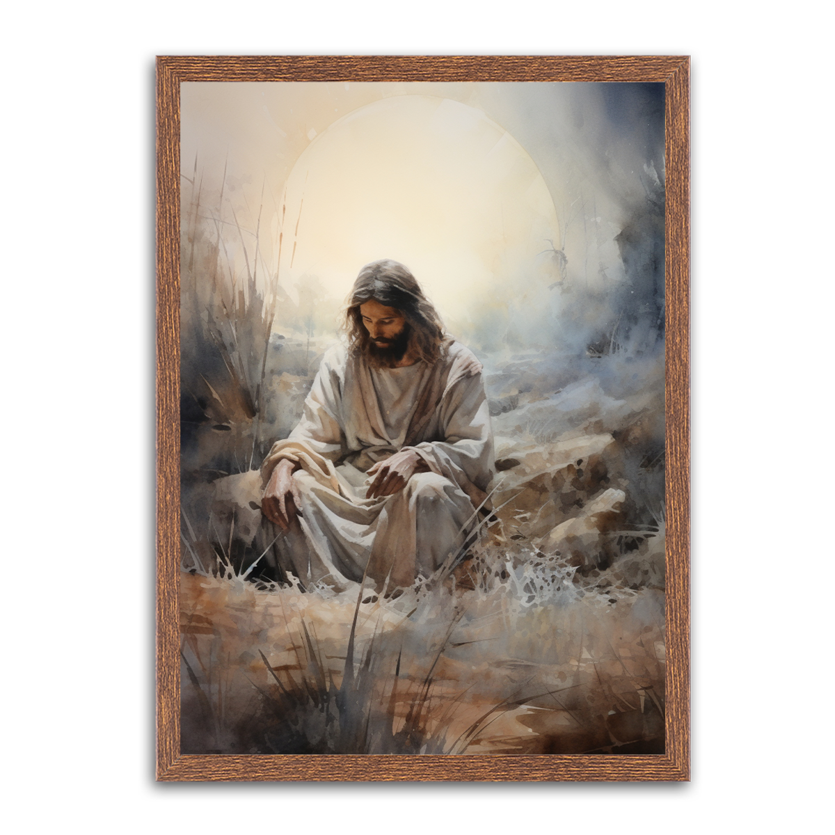 Jesus Midnight Prayer Metal Wall Art