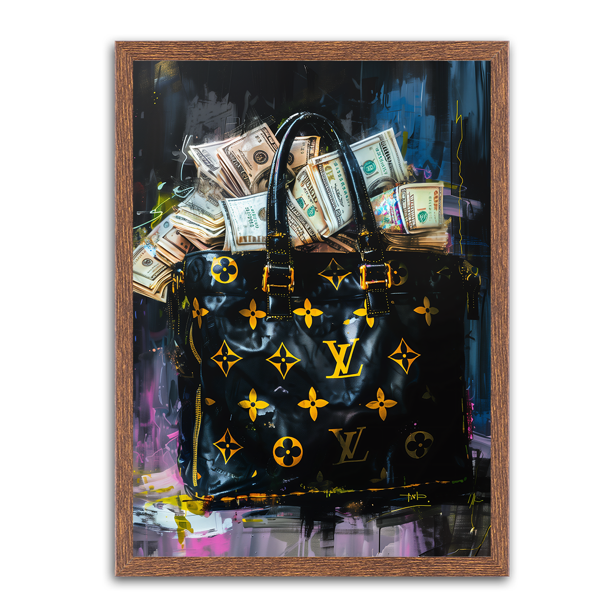 Prosperity’s Emblem: Money Bag HD Metal Wall Art