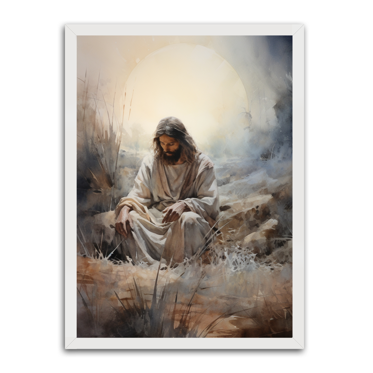 Jesus Midnight Prayer Metal Wall Art