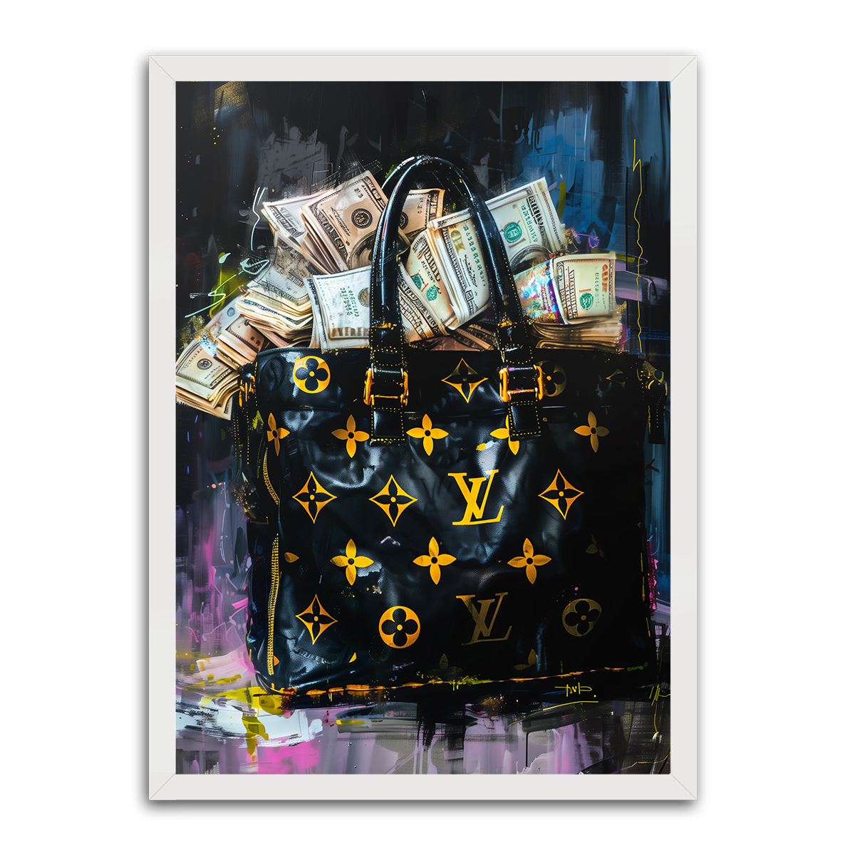 Prosperity’s Emblem: Money Bag HD Metal Wall Art