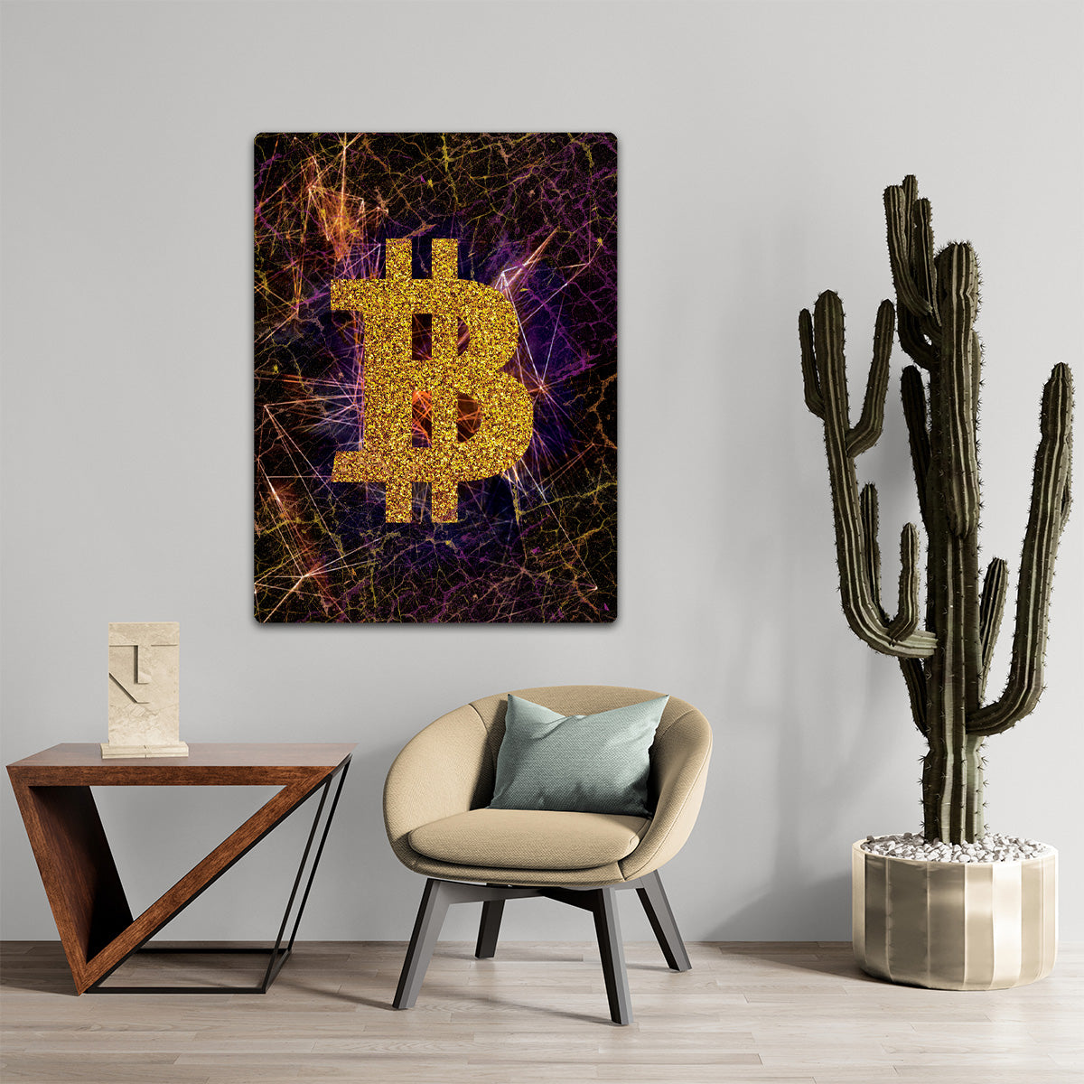 Blockchain Brilliance: Bitcoin HD Metal Art