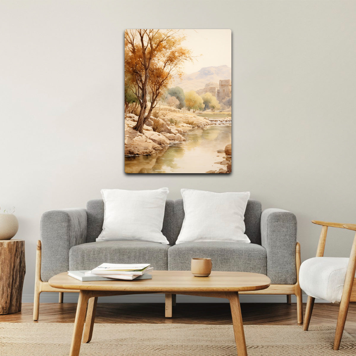 Dry stream HD Metal Wall Art