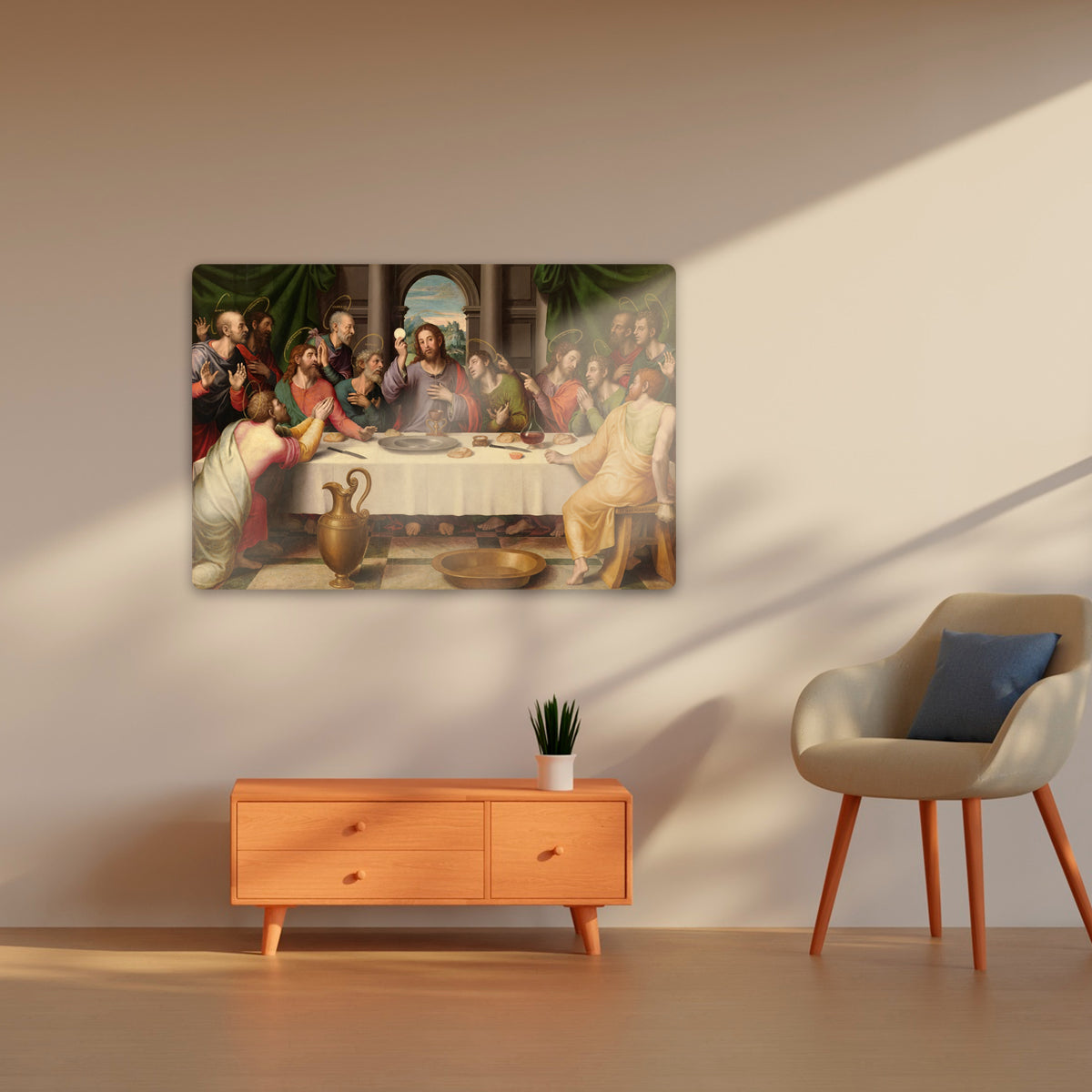 A Sacred Feast: The Last Supper HD Metal Wall Art