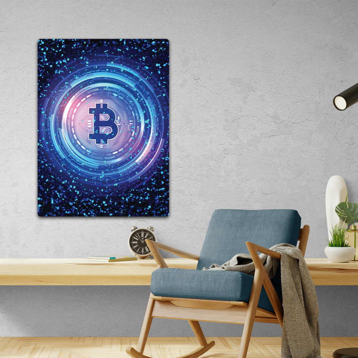 Crypto Currency: Bitcoin HD Metal Art