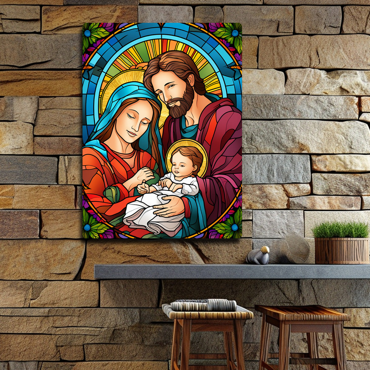 Holy II Family HD Metal Wall Art