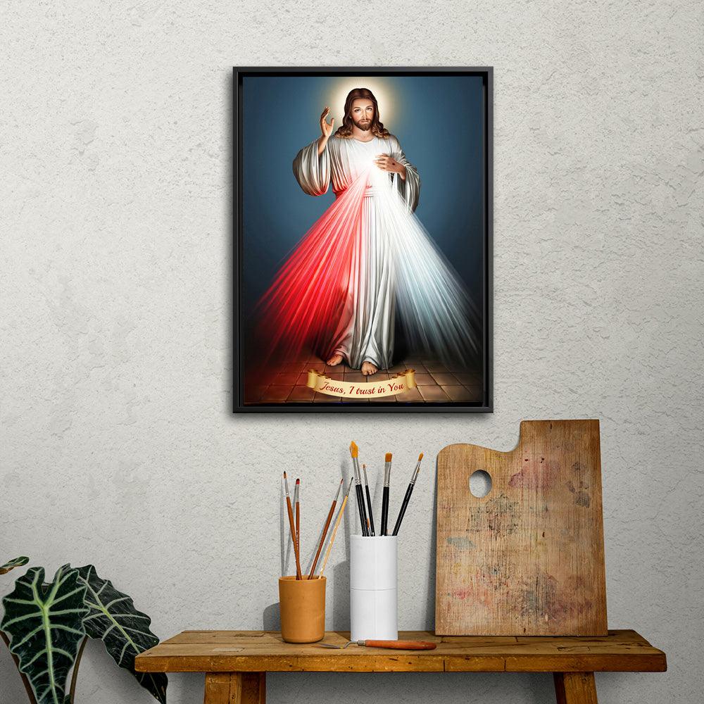 Divine Mercy Blue - Framed - PixMagic