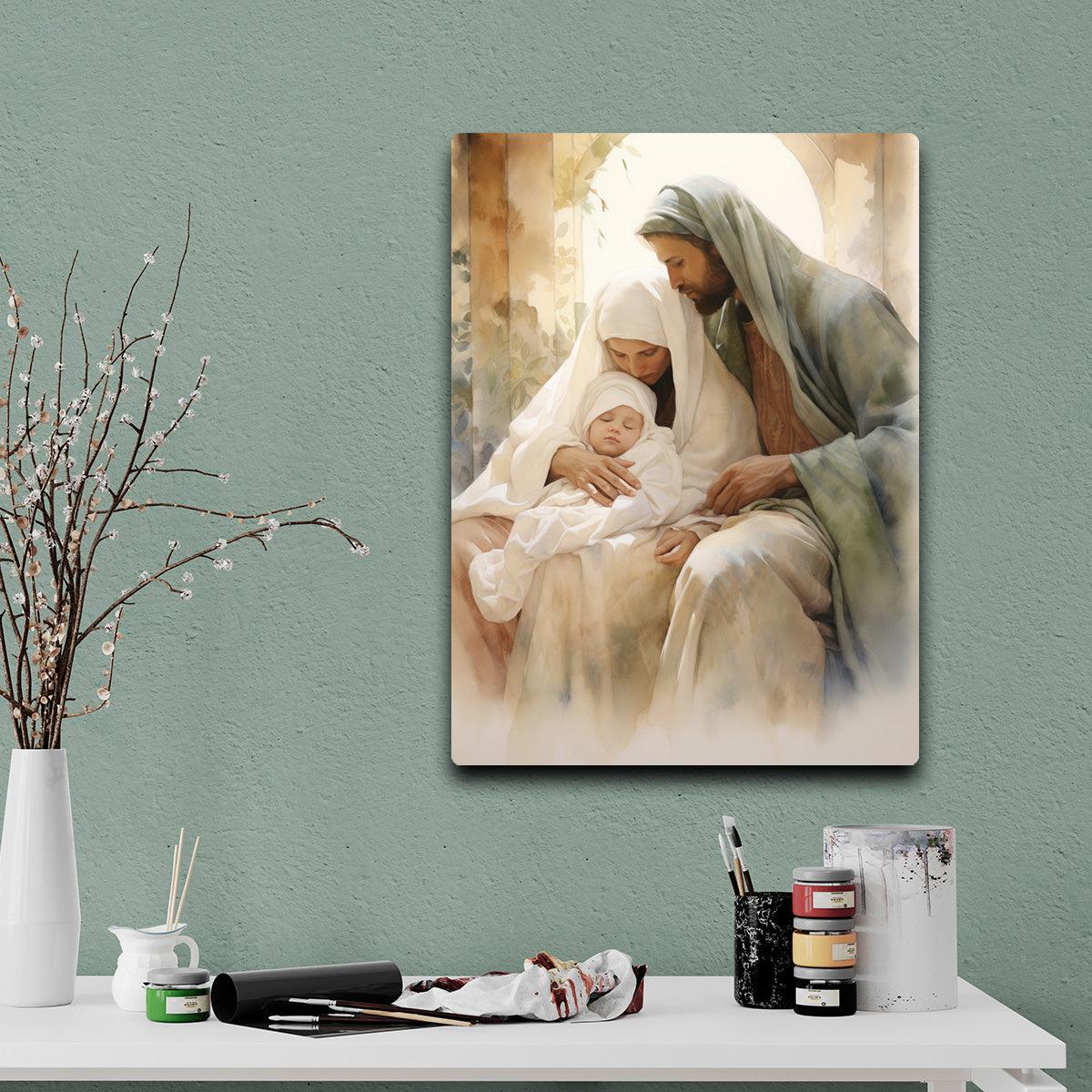 Vibrant Nativity Scene - Holy Family.